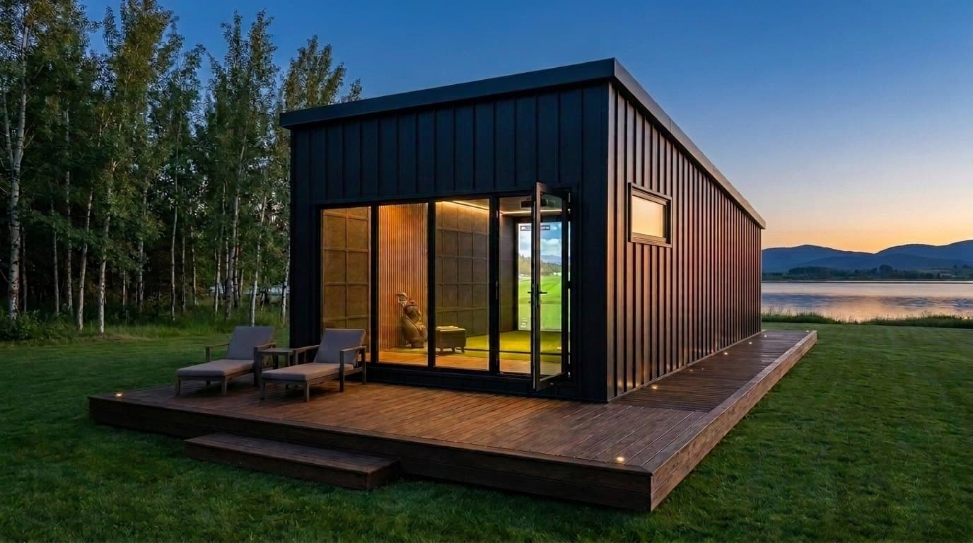 Suite: lengra hús með litlum baðglugga á langhlið